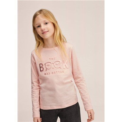 Camiseta manga larga relieve -  Niña | MANGO OUTLET España