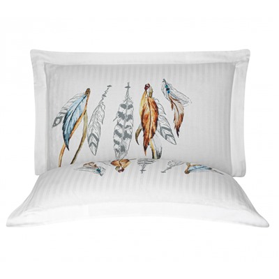 Постельное белье Карвен Stripe Satin с цветным принтом семейное N251-SB012 (7пр.) (Акция)