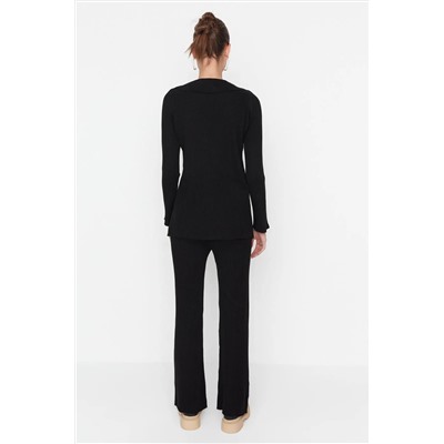 Black Basic Polo Yaka Triko Under-Upper Team Twoaw23au00007