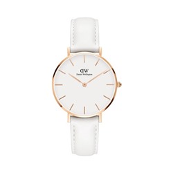Reloj de cuarzo de piel Bondi 32 mm - Blanco y rosa dorado