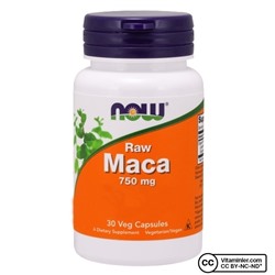 Now Raw Maca 750 мг 30 капсул