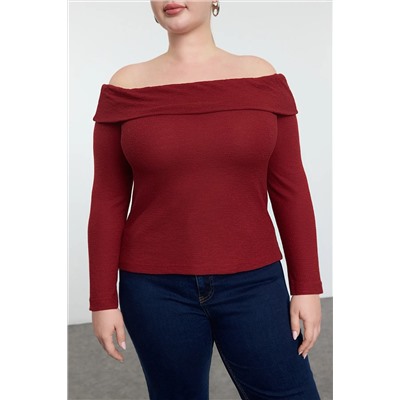 Bordeaux Carmen Neck вязание Blought Blouse TBBAW25AF00030