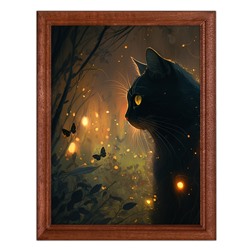 POSV-0323 Постер в рамке 17x23см Кот и бабочки