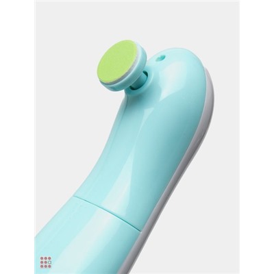 Детский триммер для ногтей пилка 6 насадок,свет, Baby Nail Trimmer