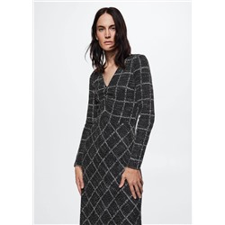 Vestido punto cuadros -  Mujer | MANGO OUTLET España