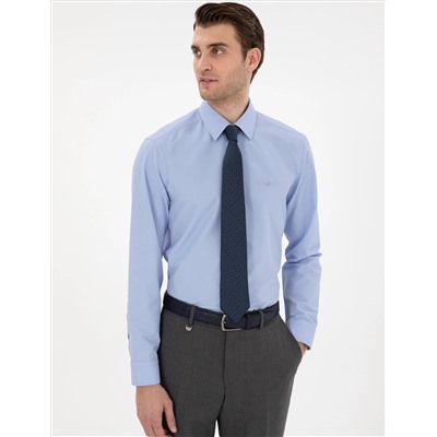 Blue Slim Fit Basic рубашка основная рубашка