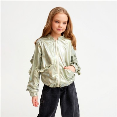 Жакет (бомбер) детский MINAKU: Casual Collection KIDS цвет зеленый, рост 134