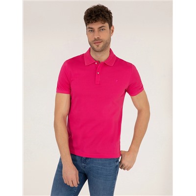 Pink Slim Fit Polo Yaka Mercerized T -For