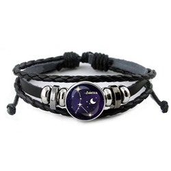 BSK-0315 Кожаный браслет Знаки Зодиака - Рак