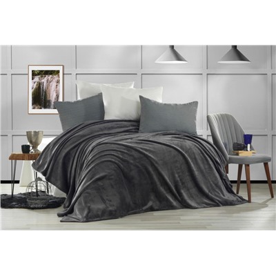 Плед KARVEN Super Soft VIGAN 200*220 п/э евро Р 942 антрацит (Акция).