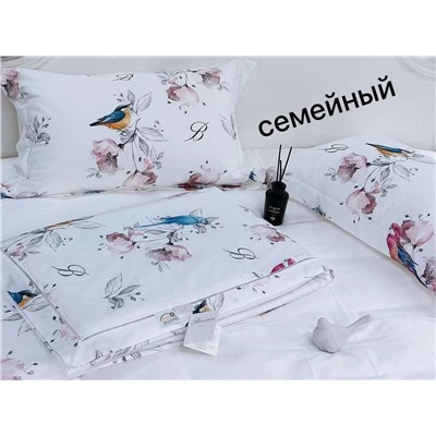 Постельное белье с одеялом  💐Blumarin*e, семейный комплект Премиум из Египетского хлопка