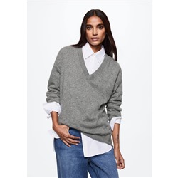 Jersey cashmere cuello pico -  Mujer | MANGO OUTLET España