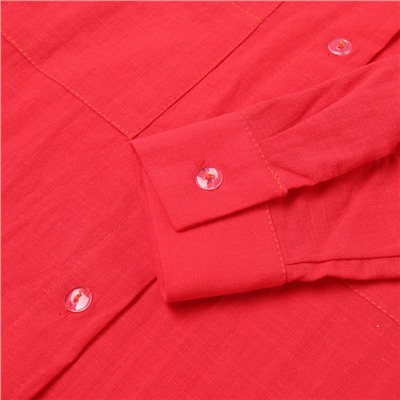 Костюм (рубашка и брюки) детский KAFTAN "Лен", размер 34 (122-128 см), красный
