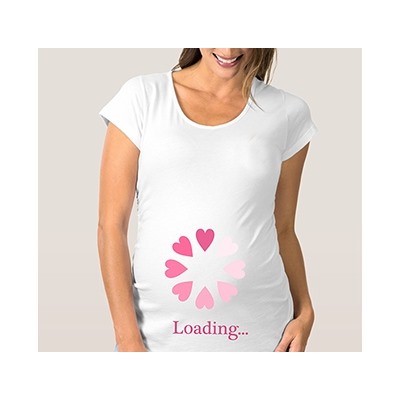 Футболка для беременных "Loading" сердечки