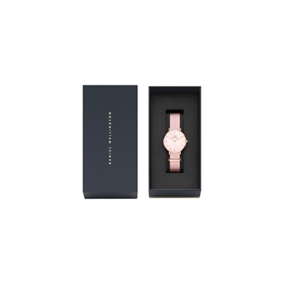 Reloj de cuarzo de poliéster Petite - 32 mm - Rosa y rosa dorado