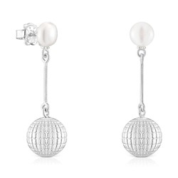 Pendientes largos St Tropez - plata 925/1000 (22 kt) - perla cultivada