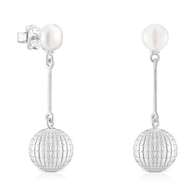 Pendientes largos St Tropez - plata 925/1000 (22 kt) - perla cultivada