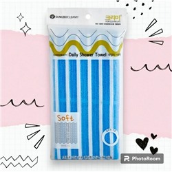 Мочалка для тела с плотной тесьмой "Daily Shower Towel" (жёсткая) размер 28 см х 90 см 1 шт