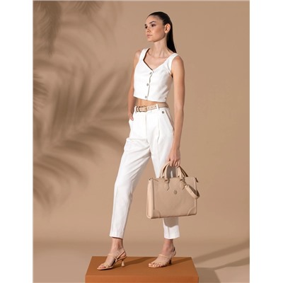 Ecru Carrot Fit ткани брюки
