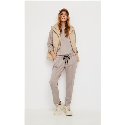 Брюки женские на резинке F212-0820 бежевые