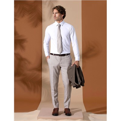 Светло -коричневый бывший. Тканевые штаны Slim Fit