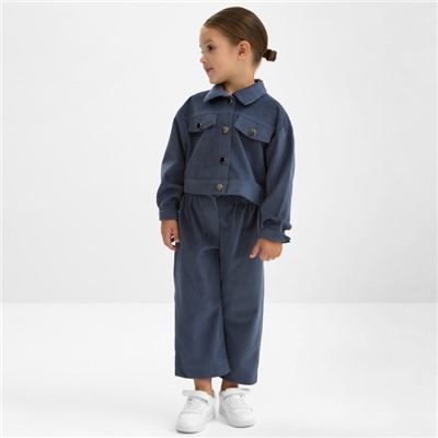 Костюм для девочки KAFTAN "Velvet", размер 32 (110-116), цвет синий