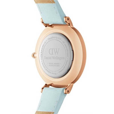 Reloj de cuarzo de piel, nácar y acero chapado en oro rosa