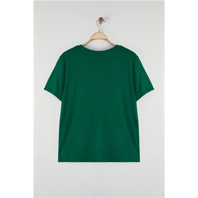 Emerald Green Fort Fit v Yaka Большой футболка TBBSS25BF00062