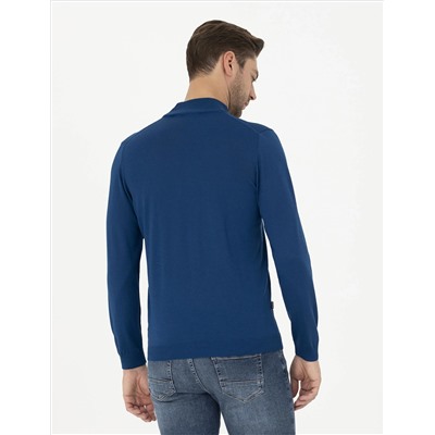 Индиго Slim Fit Half Fisherman воротнич