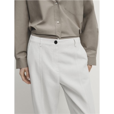 Pantalón fluido sarga con algodón y lyocell