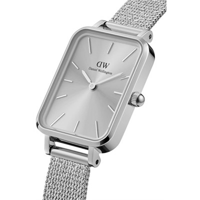 Reloj de cuarzo de acero Quadro 20 x 26 mm - Plateado