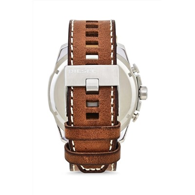 Reloj de cuarzo de piel - Cronógrafo - Marrón y azul