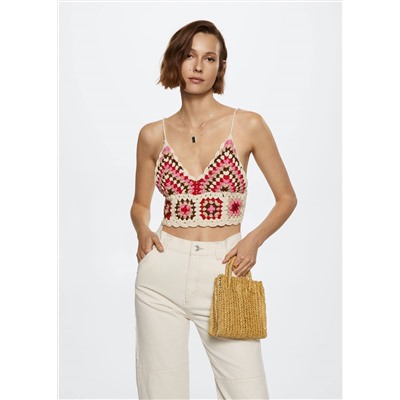 Top crop crochet -  Mujer | MANGO OUTLET España