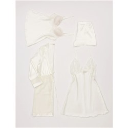 Ekru Satin 4 Piece Dowry Set