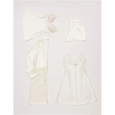 Ekru Satin 4 Piece Dowry Set