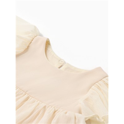 Платье для девочки MINAKU: PartyDress, цвет молочный, рост 122 см
