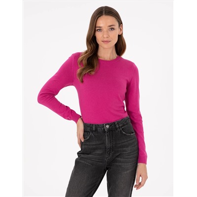 Fuşya Slim Fit Basic Kazakh