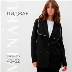 Пиджак женский с накидкой MINAKU: Casual Collection  цвет черный, р-р 50