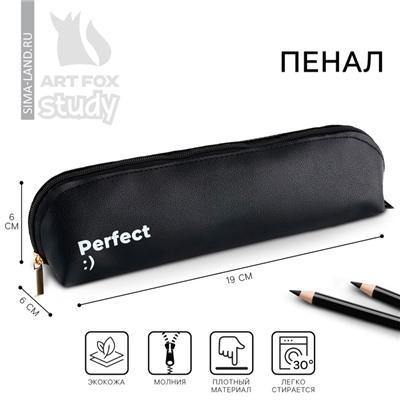 Пенал школьный из искусственной кожи Perfect, 19×6 см