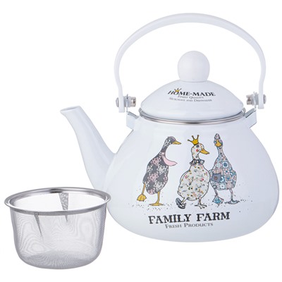 ЧАЙНИК AGNESS  ЭМАЛИРОВАННЫЙ СЕРИЯ "FAMILY FARM", 1,3 Л