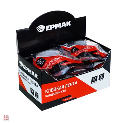 Клейкая лента канцелярская, 12мм x 12м