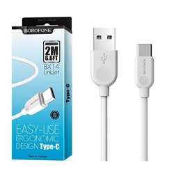 Кабель USB - TypeC BOROFONE BX14 (белый) 2м