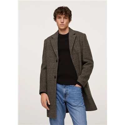 Abrigo lana príncipe de gales -  Hombre | MANGO OUTLET España