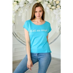Футболка женская из вискозы Лирика / Бирюзовый Call me angel