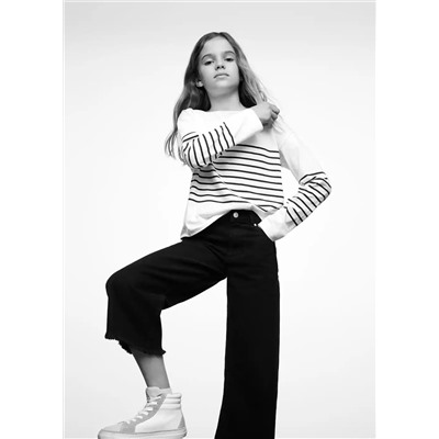 Camiseta manga larga rayas -  Niña | MANGO OUTLET España