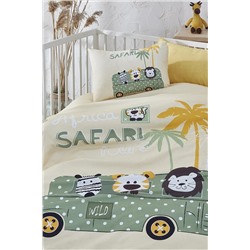 BONJARDİNHOME Safari Dijital Baskılı 3d Pamuklu Bebek  Комплект пододеяльник  100x150cm+простынь 120x160cm + наволочка 35x45cm