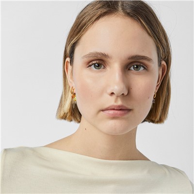 Pendientes de aro Vibrant Color - plata bañada en oro amarillo de 18 kt - dorado