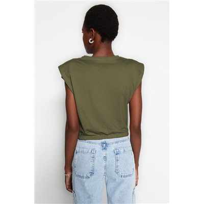 Khaki 100 %хлопковая родинка на сельскохозяйственных велосипедах вязание воротник Twoss21ts0379