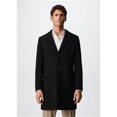 Abrigo largo lana reciclada -  Hombre | MANGO OUTLET España