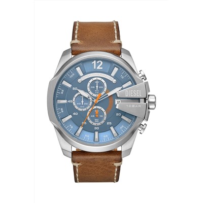 Reloj de cuarzo de piel - Cronógrafo - Marrón y azul